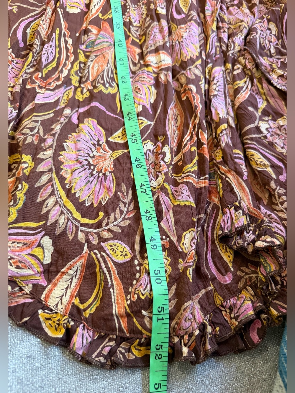 Vintage Angie Autumn Petals Brown Floral Boho Maxi Dress Size Small NWOT - Picture 10 of 10